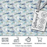 Soft Watercolor Seagulls Standing on Shore Seamless Pattern Digital Print Fabric by the Metre UK Sewing Quilting Textile