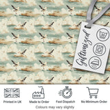 Vintage Coastal Scene Seagulls on Shore Landscape Seamless Pattern Digital Print Fabric by the Metre UK Sewing Quilting Textile