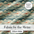 Ocean Waves with Flying Seabirds Scenic Seamless Pattern Digital Print Fabric by the Metre UK Sewing Quilting Textile