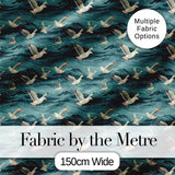 Seagulls Flying Over Deep Blue Ocean Waves Seamless Pattern Digital Print Fabric by the Metre UK Sewing Quilting Textile