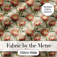 Vintage Style Protea Flowers on Neutral Background Seamless Pattern Digital Print Fabric by the Metre UK Sewing Quilting Textile