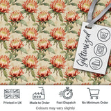 Vintage Style Protea Flowers on Neutral Background Seamless Pattern Digital Print Fabric by the Metre UK Sewing Quilting Textile