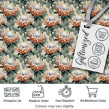 Elegant White and Orange Protea Botanical Seamless Pattern Digital Print Fabric by the Metre UK Sewing Quilting Textile