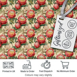 Red and Cream Protea Floral Botanical Seamless Pattern Digital Print Fabric by the Metre UK Sewing Quilting Textile
