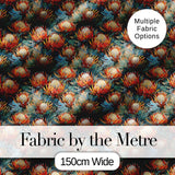 Artistic Protea Floral with Blue Leaves Seamless Pattern Digital Print Fabric by the Metre UK Sewing Quilting Textile