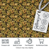 Vintage Vineyard Grapes and Leaves on Dark Background Seamless Pattern Digital Print Fabric by the Metre UK Sewing Quilting Textile