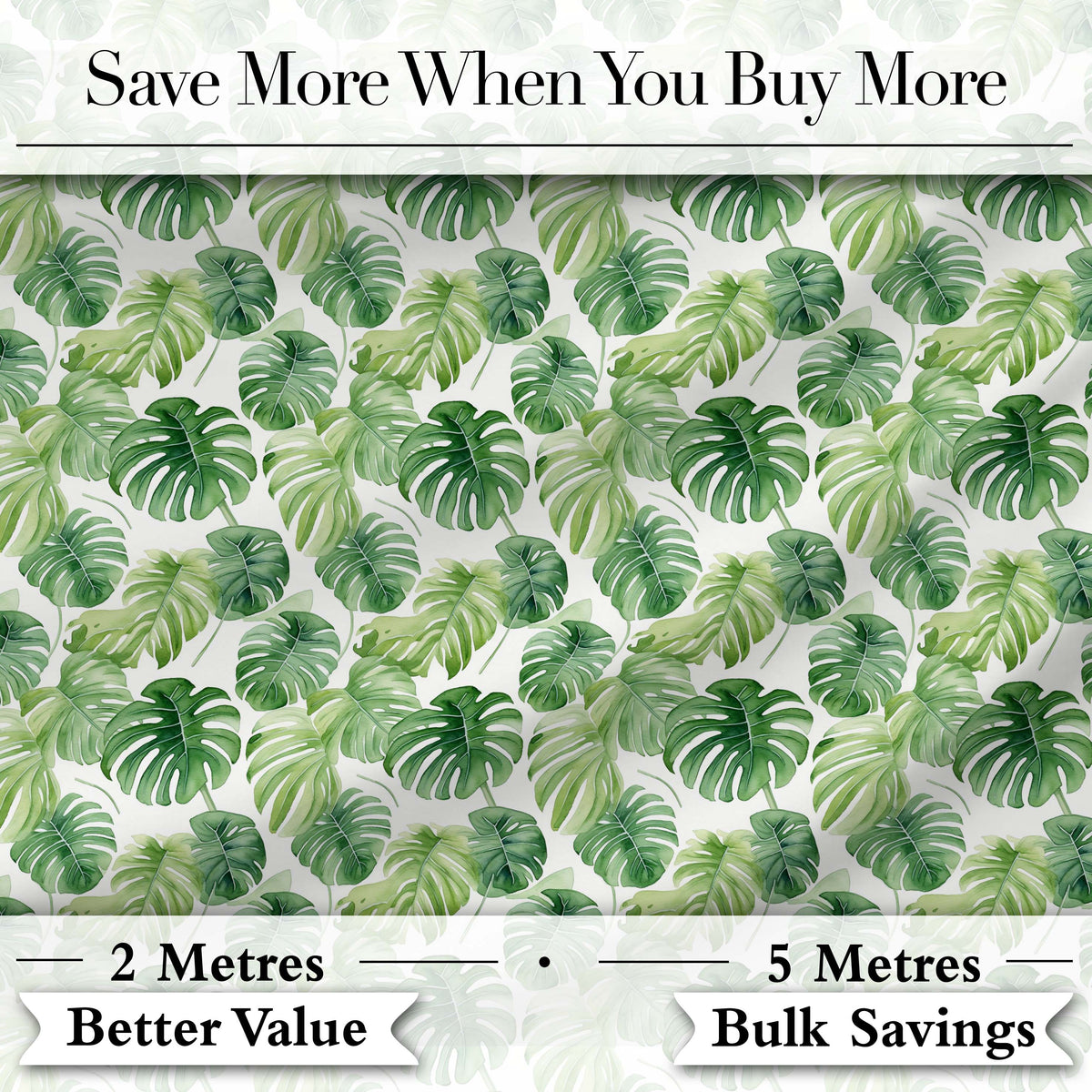 Light Green Botanical Monstera Leaf Arrangement Seamless Pattern Digital Print Fabric by the Metre UK Sewing Quilting Textile