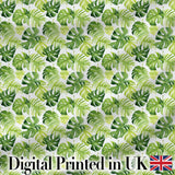 Fresh Green Monstera and Palm Leaves Jungle Seamless Pattern Digital Print Fabric by the Metre UK Sewing Quilting Textile