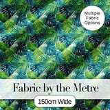 Layered Green Tropical Leaves Botanical Seamless Pattern Digital Print Fabric by the Metre UK Sewing Quilting Textile