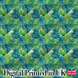 Layered Green Tropical Leaves Botanical Seamless Pattern Digital Print Fabric by the Metre UK Sewing Quilting Textile