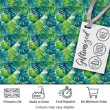 Layered Green Tropical Leaves Botanical Seamless Pattern Digital Print Fabric by the Metre UK Sewing Quilting Textile