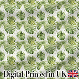 Elegant Monstera Leaves with Soft Neutral Background Seamless Pattern Digital Print Fabric by the Metre UK Sewing Quilting Textile