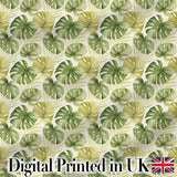 Soft Green and Yellow Monstera Leaves Botanical Seamless Pattern Digital Print Fabric by the Metre UK Sewing Quilting Textile