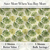 Soft Green and Yellow Monstera Leaves Botanical Seamless Pattern Digital Print Fabric by the Metre UK Sewing Quilting Textile