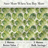 Vibrant Green Monstera Leaf Arrangement Tropical Seamless Pattern Digital Print Fabric by the Metre UK Sewing Quilting Textile