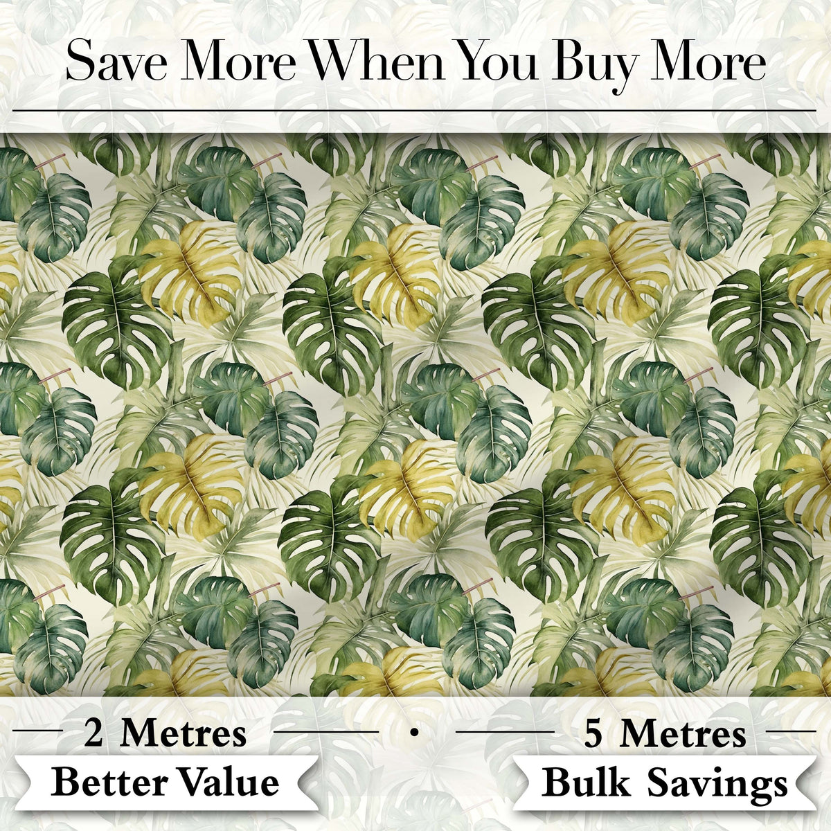 Earthy Green and Yellow Tropical Leaves Botanical Seamless Pattern Digital Print Fabric by the Metre UK Sewing Quilting Textile
