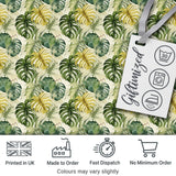 Earthy Green and Yellow Tropical Leaves Botanical Seamless Pattern Digital Print Fabric by the Metre UK Sewing Quilting Textile