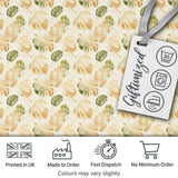 Warm Beige and Green Monstera Leaves Soft Tropical Seamless Pattern Digital Print Fabric by the Metre UK Sewing Quilting Textile