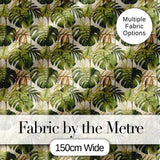 Earthy Botanical Monstera Leaves with Branch Details Seamless Pattern Digital Print Fabric by the Metre UK Sewing Quilting Textile