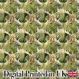 Earthy Botanical Monstera Leaves with Branch Details Seamless Pattern Digital Print Fabric by the Metre UK Sewing Quilting Textile