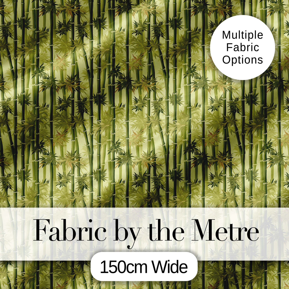 Lush Bamboo Forest with Layered Leaves Natural Seamless Pattern Digital Print Fabric by the Metre UK Sewing Quilting Textile