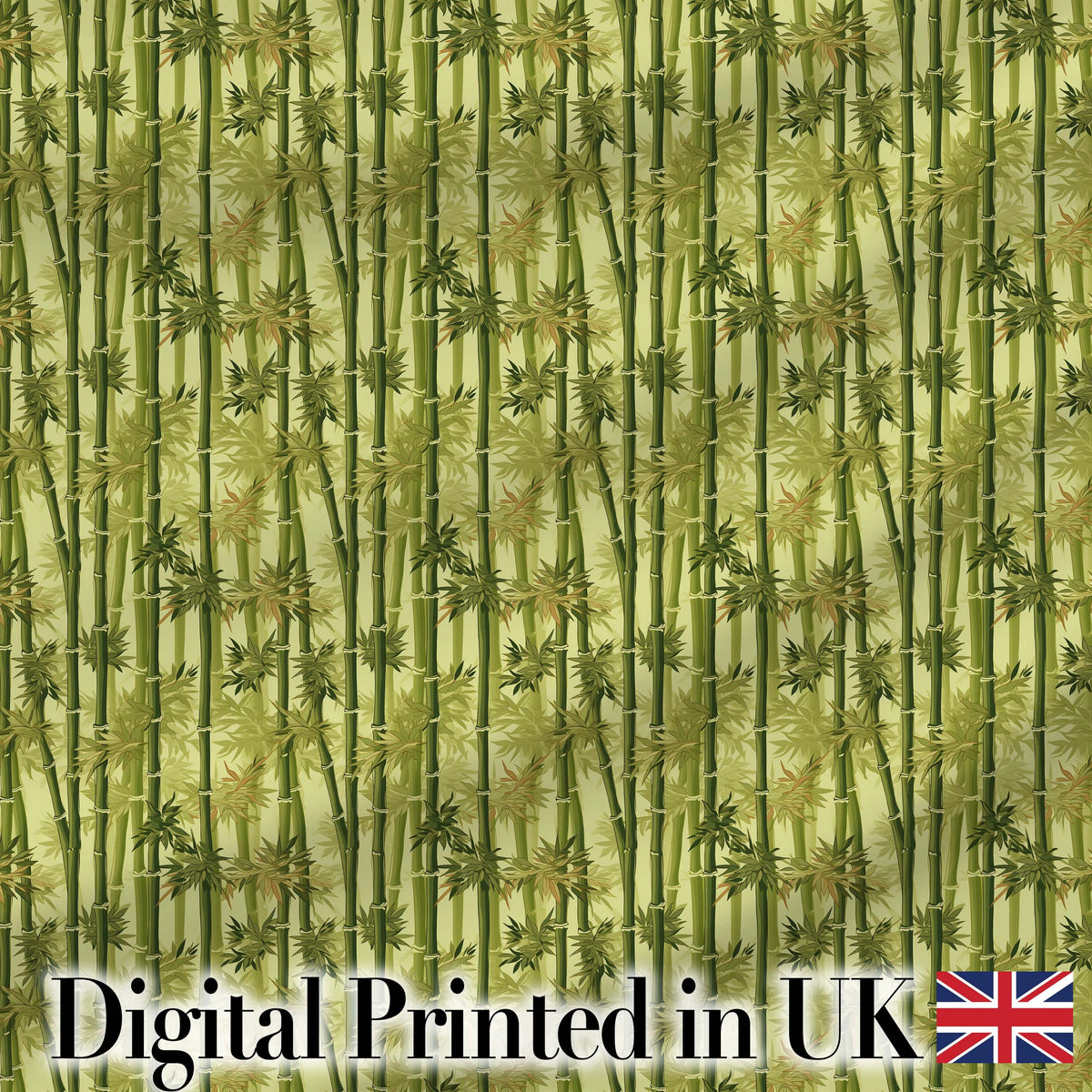 Lush Bamboo Forest with Layered Leaves Natural Seamless Pattern Digital Print Fabric by the Metre UK Sewing Quilting Textile
