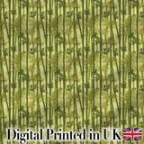 Lush Bamboo Forest with Layered Leaves Natural Seamless Pattern Digital Print Fabric by the Metre UK Sewing Quilting Textile