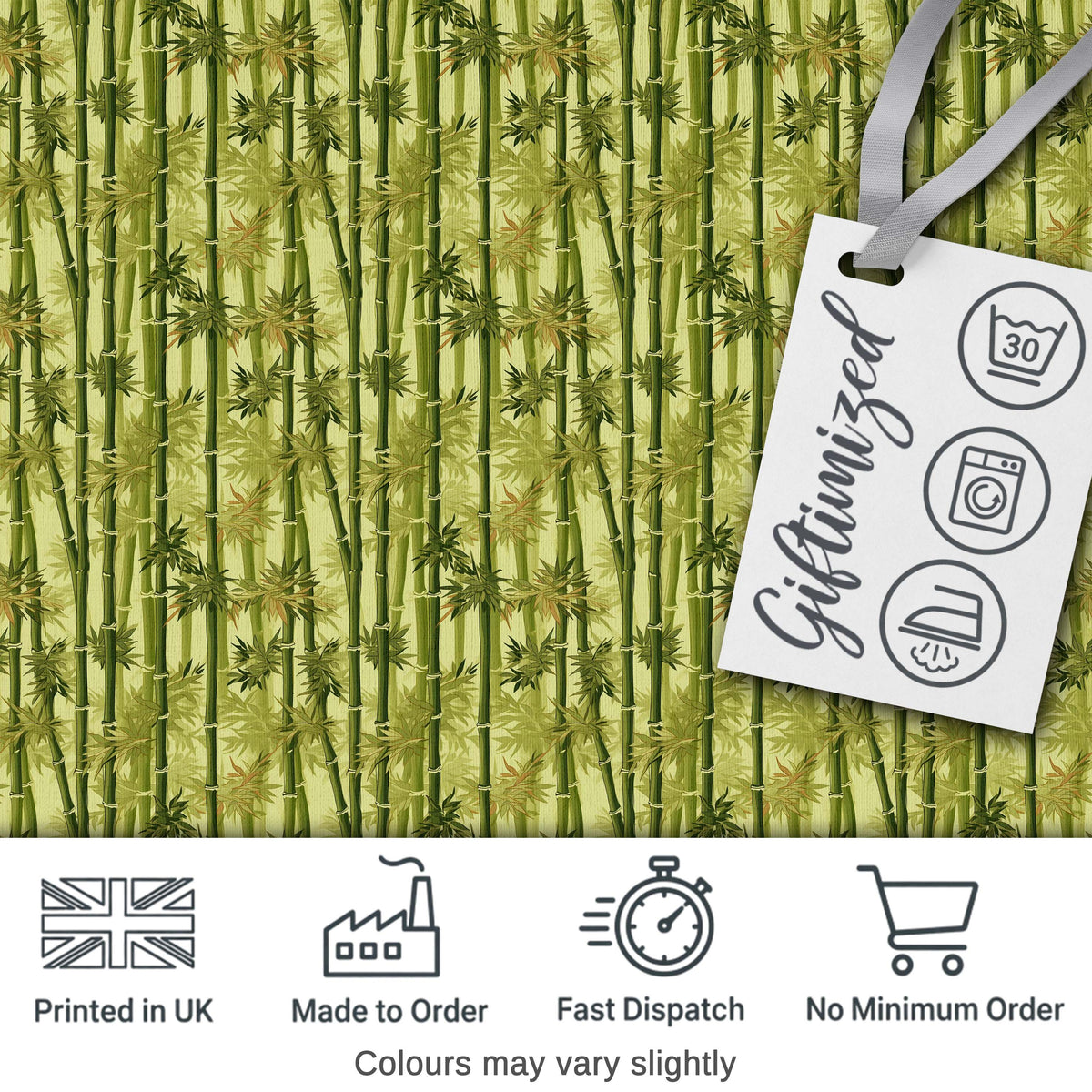 Lush Bamboo Forest with Layered Leaves Natural Seamless Pattern Digital Print Fabric by the Metre UK Sewing Quilting Textile
