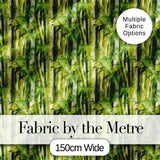 Vibrant Green Bamboo Leaves Dense Jungle Style Seamless Pattern Digital Print Fabric by the Metre UK Sewing Quilting Textile