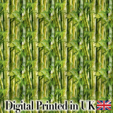Vibrant Green Bamboo Leaves Dense Jungle Style Seamless Pattern Digital Print Fabric by the Metre UK Sewing Quilting Textile