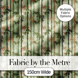 Soft Bamboo Stems with Delicate Leaves Pastel Background Seamless Pattern Digital Print Fabric by the Metre UK Sewing Quilting Textile