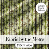 Dark Bamboo Stalks with Layered Leaves Natural Green Seamless Pattern Digital Print Fabric by the Metre UK Sewing Quilting Textile