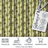 Dark Bamboo Stalks with Layered Leaves Natural Green Seamless Pattern Digital Print Fabric by the Metre UK Sewing Quilting Textile