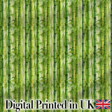 Lush Green Bamboo Forest Watercolor Style Seamless Pattern Digital Print Fabric by the Metre UK Sewing Quilting Textile