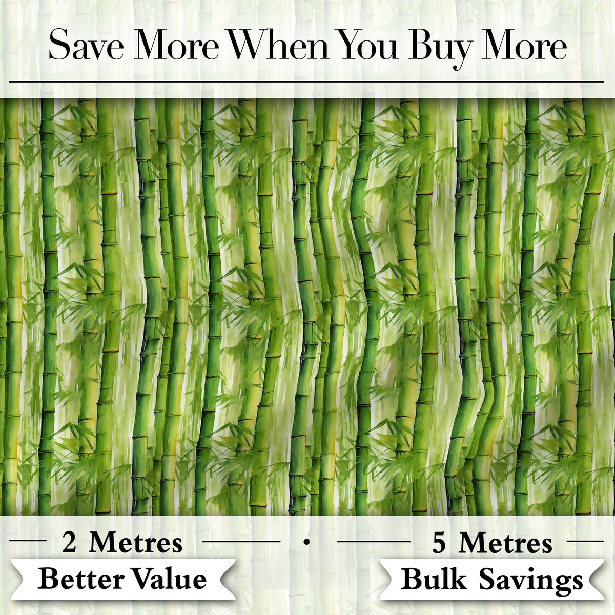Lush Green Bamboo Forest Watercolor Style Seamless Pattern Digital Print Fabric by the Metre UK Sewing Quilting Textile