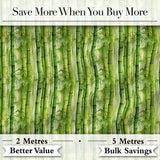 Lush Green Bamboo Forest Watercolor Style Seamless Pattern Digital Print Fabric by the Metre UK Sewing Quilting Textile