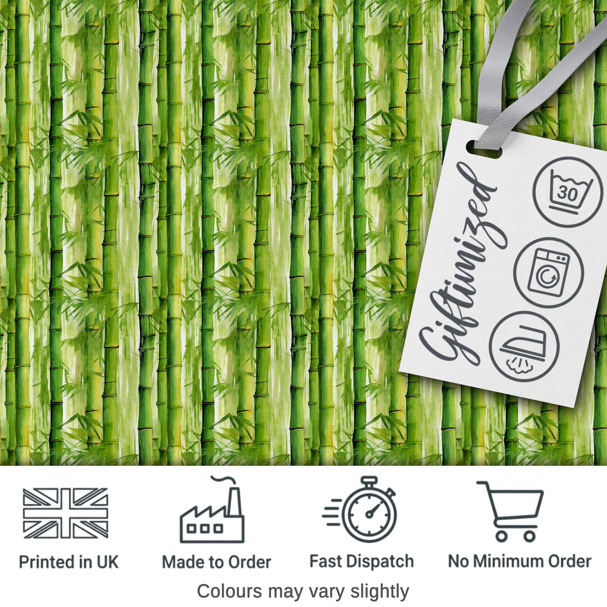 Lush Green Bamboo Forest Watercolor Style Seamless Pattern Digital Print Fabric by the Metre UK Sewing Quilting Textile