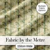 Elegant Bamboo Stems with Soft Beige Background Seamless Pattern Digital Print Fabric by the Metre UK Sewing Quilting Textile