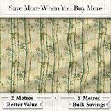 Elegant Bamboo Stems with Soft Beige Background Seamless Pattern Digital Print Fabric by the Metre UK Sewing Quilting Textile