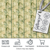 Elegant Bamboo Stems with Soft Beige Background Seamless Pattern Digital Print Fabric by the Metre UK Sewing Quilting Textile