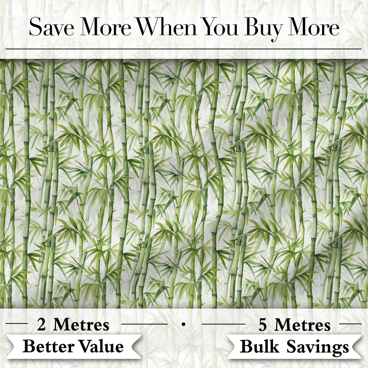 Light Green Bamboo Leaves with Soft White Background Seamless Pattern Digital Print Fabric by the Metre UK Sewing Quilting Textile