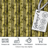 Dark Bamboo Silhouettes with Olive Green Background Seamless Pattern Digital Print Fabric by the Metre UK Sewing Quilting Textile
