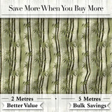 Muted Green Bamboo with Layered Forest Depth Seamless Pattern Digital Print Fabric by the Metre UK Sewing Quilting Textile