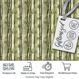 Muted Green Bamboo with Layered Forest Depth Seamless Pattern Digital Print Fabric by the Metre UK Sewing Quilting Textile