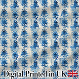 Blue Tropical Leaf Watercolor Botanical Seamless Pattern Digital Print Fabric by the Metre UK Sewing Quilting Textile