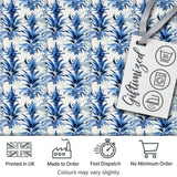 Blue Tropical Botanical Grunge Texture Seamless Pattern Digital Print Fabric by the Metre UK Sewing Quilting Textile