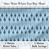 Soft Blue Leaf Minimal Modern Seamless Pattern Digital Print Fabric by the Metre UK Sewing Quilting Textile
