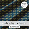 Art Deco Gold and Teal Floral Fan Seamless Pattern Digital Print Fabric by the Metre UK Sewing Quilting Textile