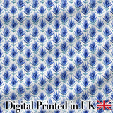 Delicate Blue Leaf Watercolor Botanical Seamless Pattern Digital Print Fabric by the Metre UK Sewing Quilting Textile