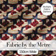 Cherry Cheesecake Dessert Sweet Treat Seamless Pattern Digital Print Fabric by the Metre UK Sewing Quilting Textile